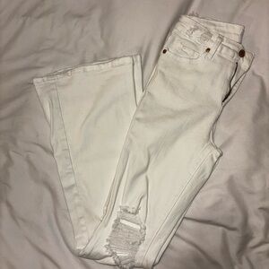 Windsor White Distressed Flare Jeans